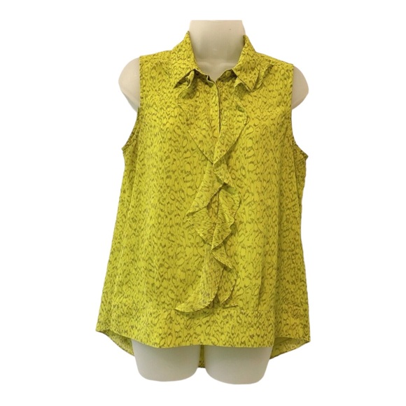 CAbi Tops - Cabi Chartreuse Ruffled Reign Blouse #3071